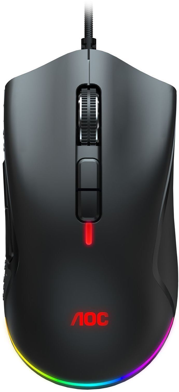 Мишка AOC GM530 ігрова, 16000dpi., 7кн., RGB PMW3389 Kailh switch чорна фото1
