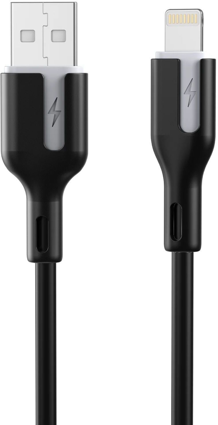 Кабель USB AM-Lightning M, 1.0 м, 2.4A, черный Choetech