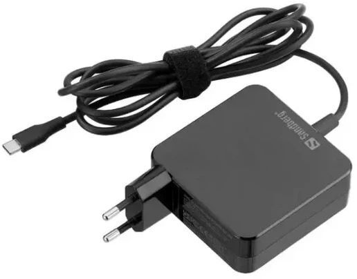 Зарядний пристрій 1xUSB 65W (USB-C) Gan, built in cable 2m, чорний Sandberg фото1