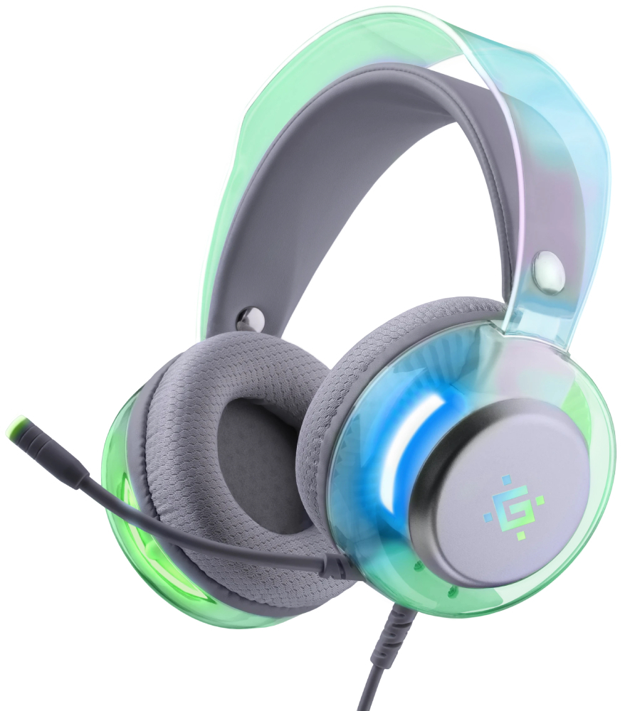 Гарнітура Defender Glitch, USB, RGB, 2м, White фото1