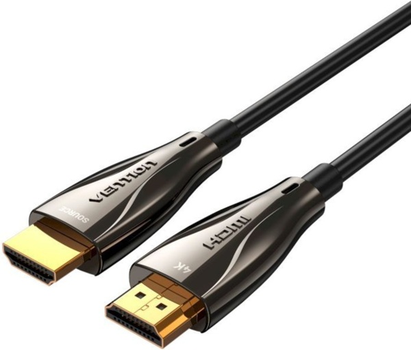 Кабель HDMI M - M,20.0 м, V2.0, Optical 4K 60Гц 18Gbps Dolby 7.1 PVC Black Zinc Alloy