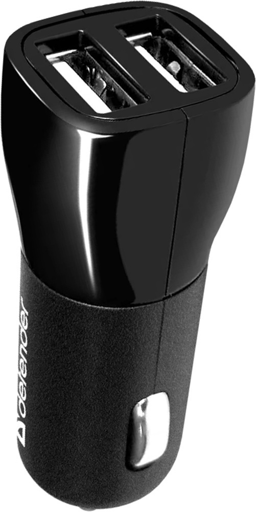 Автозарядка 2xUSB 12W 2.1A ECA-24 чорна Defender фото1