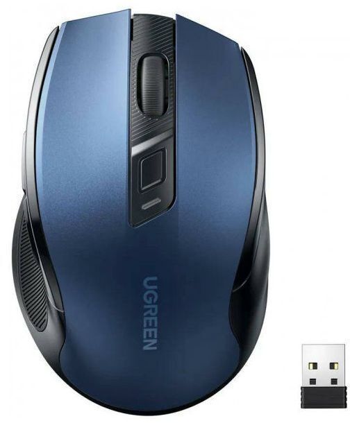 Мишка UGREEN 2.4GHz MU006, бездротова, 4000dpi., 4кн.,Silence Design, Синя фото1