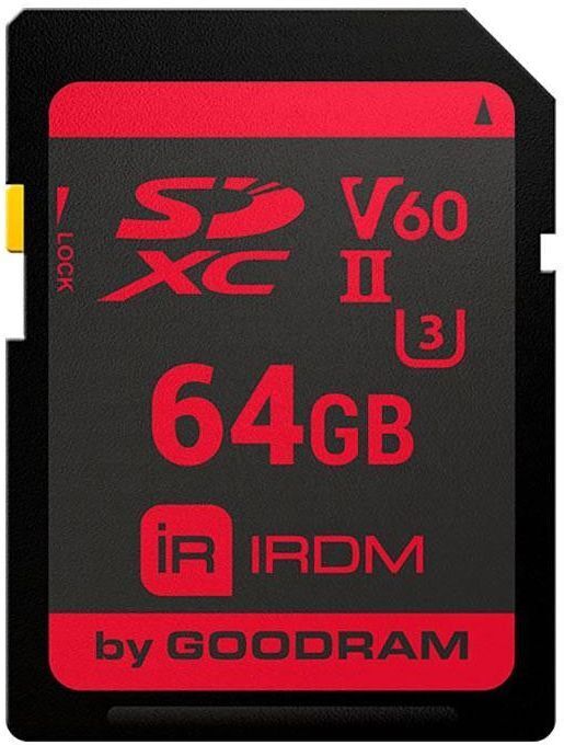 Карта пам'яті Memory card SD 64Gb GoodRAM IRDM SDXC V60 UHS-II U3 Retail