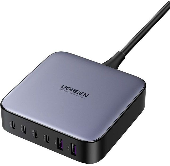 Зарядний пристрій 6xUSB 200W GaN (4хUSB-C+2xUSB-A) CD271 Ugreen фото1