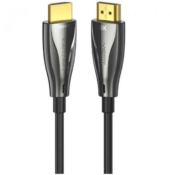Кабель HDMI M - M,15.0 м, V2.1, Optical 8K 60Гц 48Gbps Dolby 7.1 TPE Black Zinc Alloy