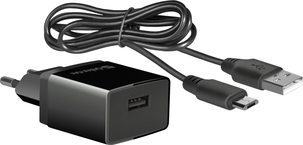 Зарядний пристрій Defender 1xUSB 11W 2.1А + кабель micro-USB UPC-11 Black (83556) фото1