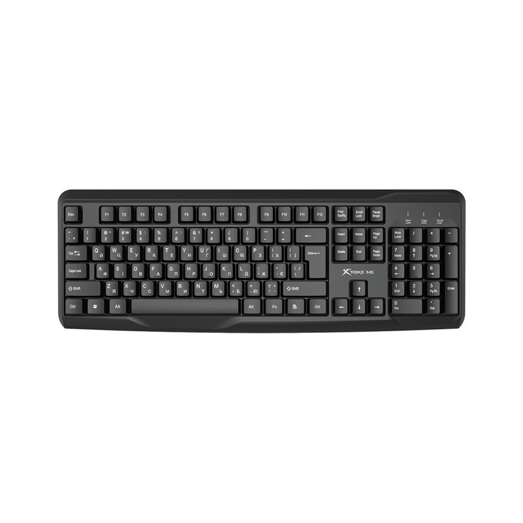 Клавиатура XTRIKE ME KB-229 UA 104 кл. USB чорна (KB-229UA) фото1