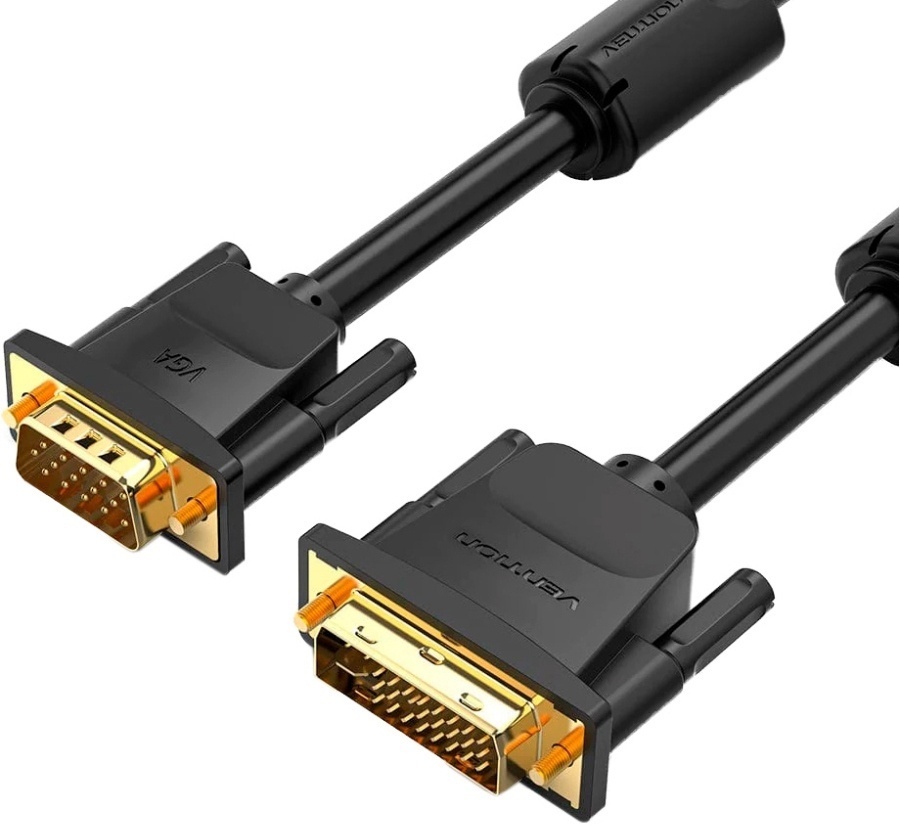 Кабель Vention DVI (24+5) M - VGA M, 3м чорний (EACBI) фото1