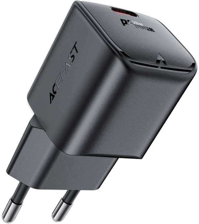 Зарядний пристрій Acefast USB-C 20W Gan A73 mini Fast Charger Black (6974316282648) фото1
