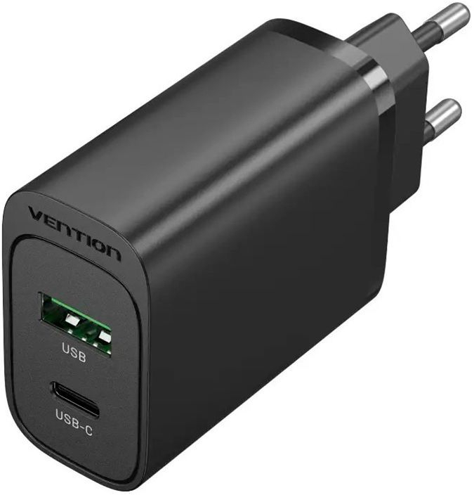 Зарядное устройство Vention 2xUSB 38W (USB-C+USB-A) PD+QC3.0 черный (FBIB0-EU) фото1