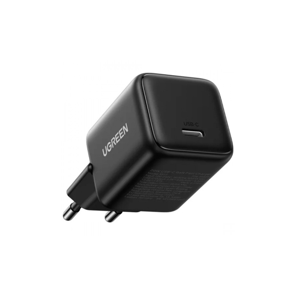 Зарядний пристрій Ugreen 1xUSB 20W (USB-C) PD GaN Tech X512 чорний (55553_Ugreen) фото1