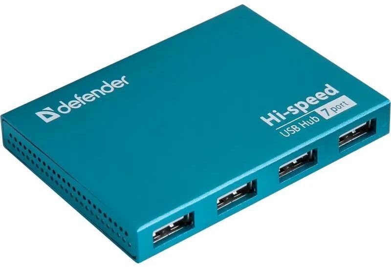 Хаб USB Defender Septima Slim 7-port USB2.0 (алюминієвий корпус) фото1