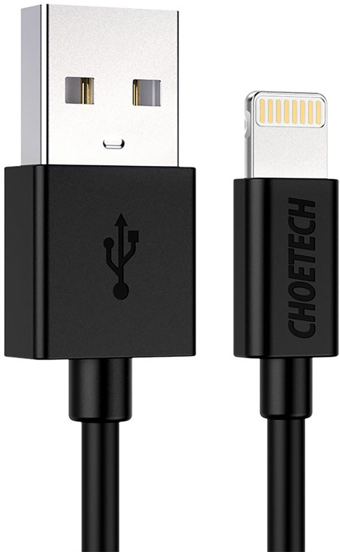 Дата кабель Choetech USB 2.0 AM to Lightning 1.2m 2.4A MFI black (IP0026) фото1
