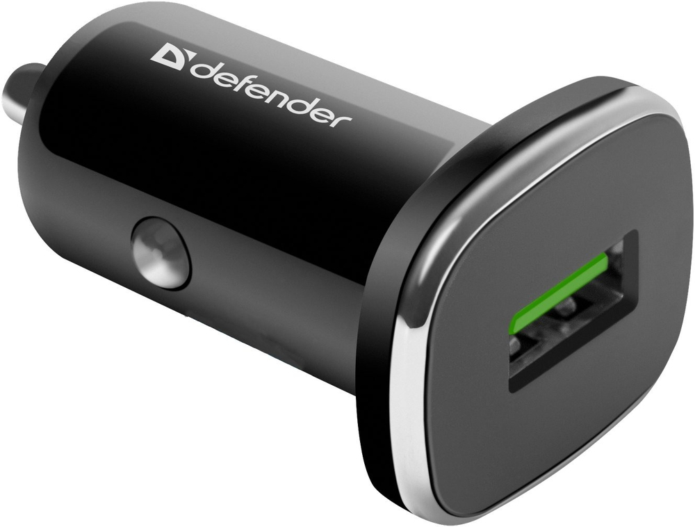 Автомобільний зарядний пристрій Defender 1xUSB 18W (USB-A) QC3.0 3А UCA-91 Black (83830_Defender) фото1