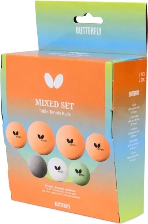 Мячи для настольного тенниса Butterfly Fun Balls 7 шт, Mixed pack (7012880440) фото1