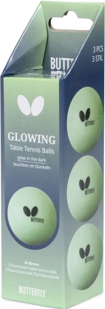Мячи для настольного тенниса Butterfly Glowing Balls 3 шт (7011950340) фото1