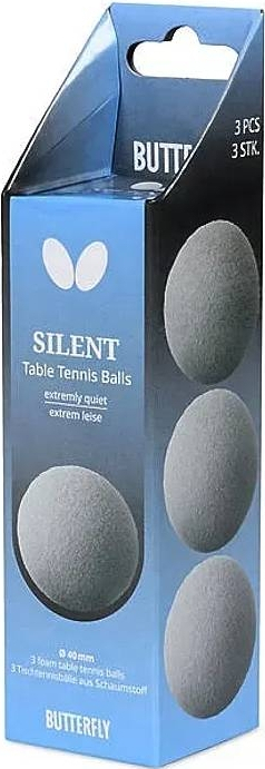 Мячи для настольного тенниса Butterfly Silent Balls 3 шт (7252550540) фото1