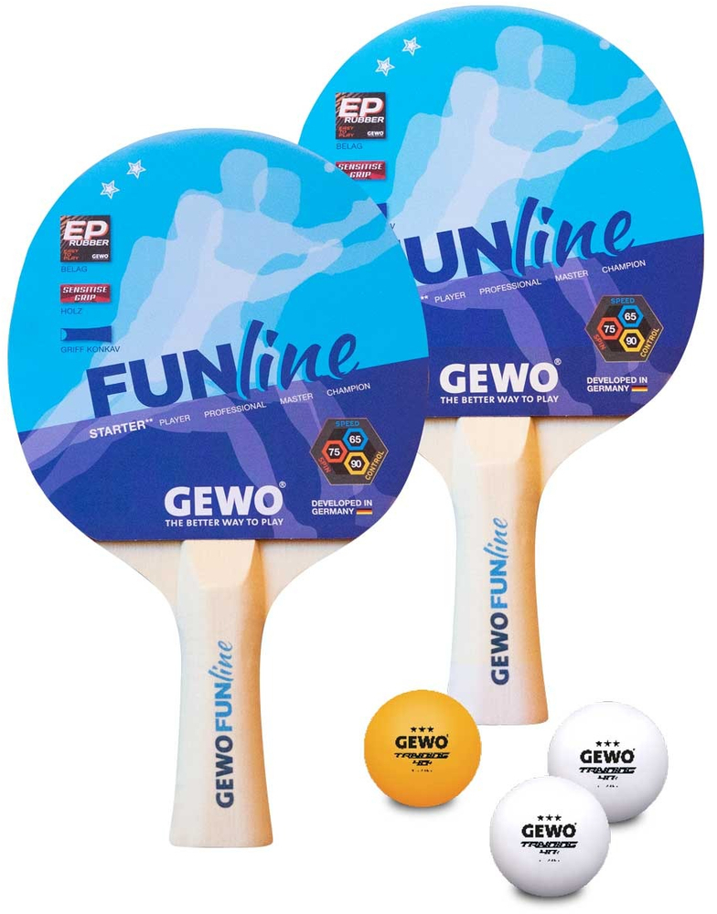 Набір для настільного тенісу Gewo Double-Fun + сітка Flexx (103360000) фото1