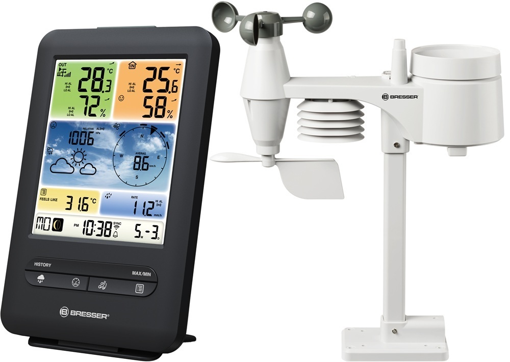 Метеостанция Bresser Weather Center 5-in-1 V WIFI Professional colour (7002585) фото1