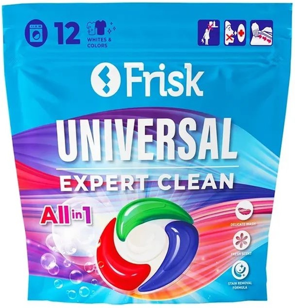 Капсулы для стирки универсальные Frisk Expert Clean 12 шт. фото1