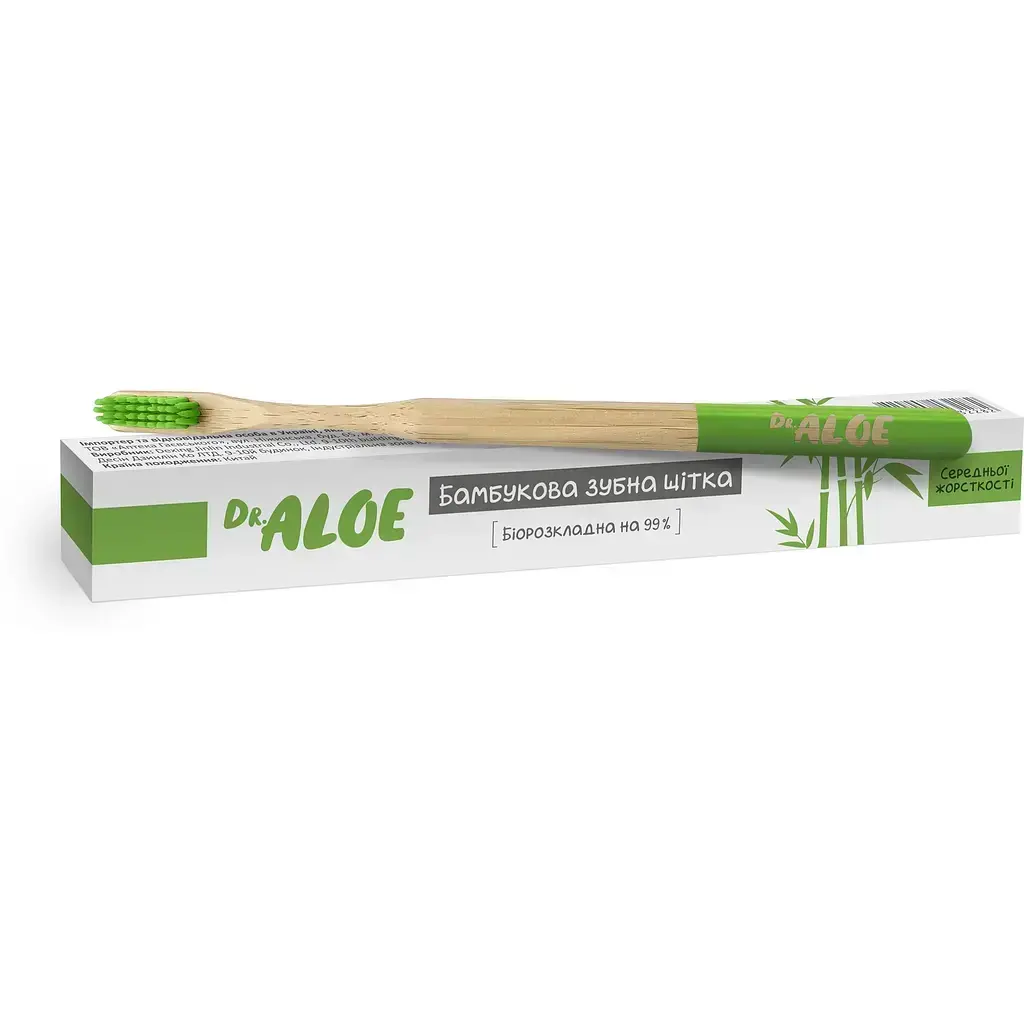 Зубна щітка Dr.Aloe бамбукова фото1