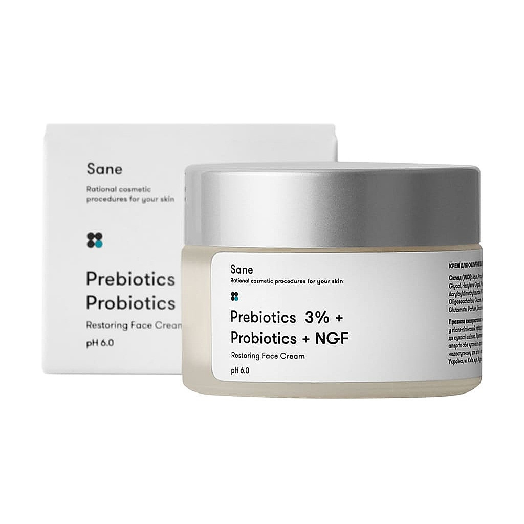Крем для обличчя Sane Prebiotics 3% + Probiotics + NGF з пробіотиками 30 мл (4820266830106) фото1