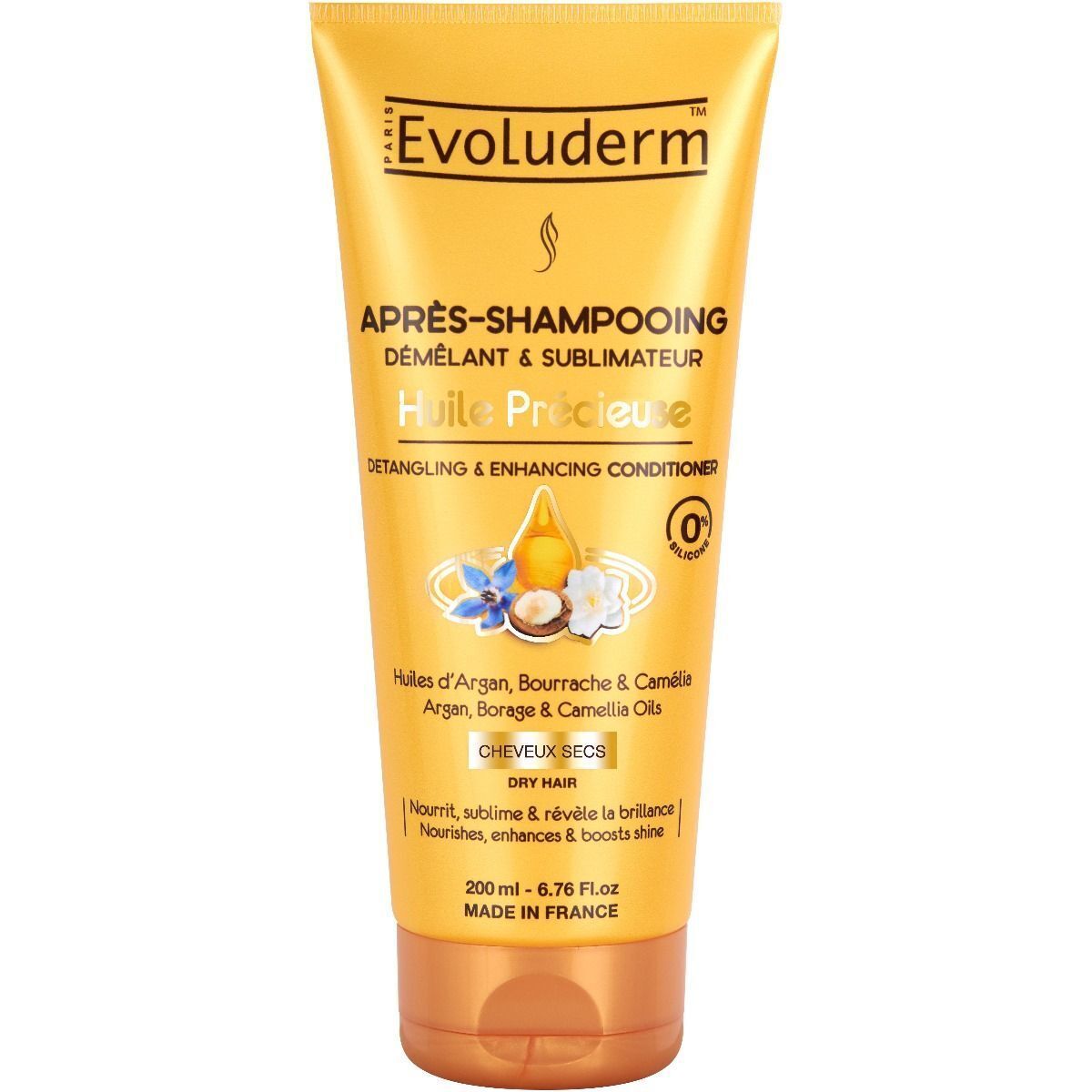 Кондиціонер Evoluderm для сухого волосся зміцнюючий з цінними оліями 200 мл фото1