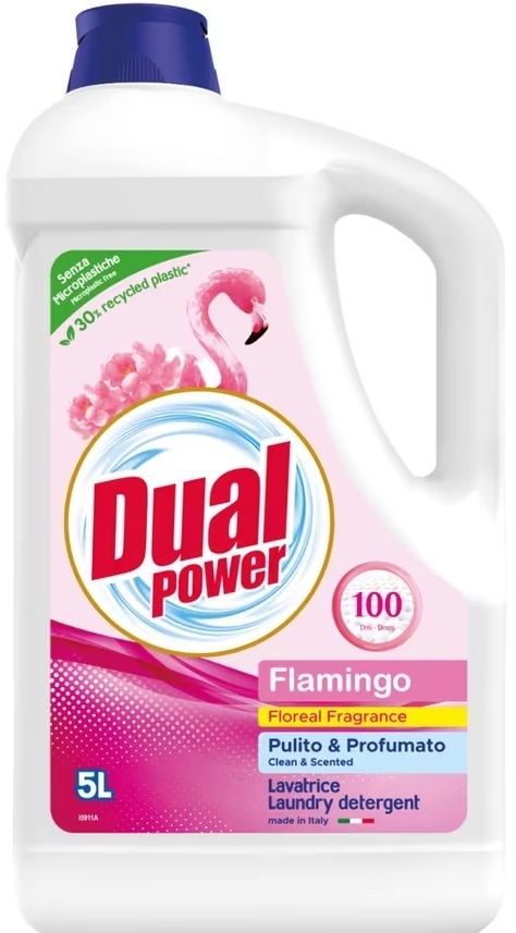 Концентрированный гель для стирки Dual Power Фламинго 5 л фото1
