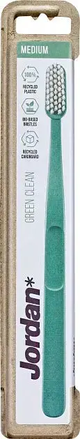 Зубна щітка Jordan Green Clean, середня, зелений фото1