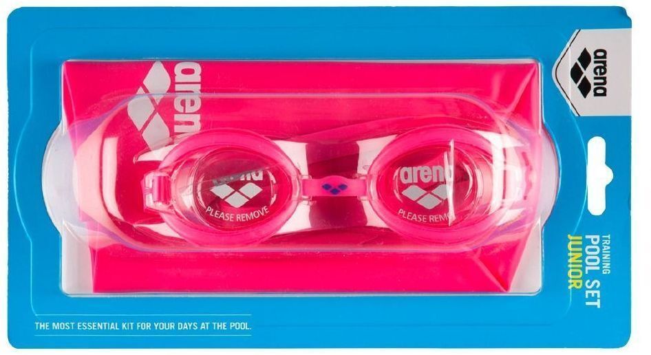 Комплект (окуляри+шапочка) Arena POOL JR SET 92423-092 OSFM Фуксія, білий (3468335124056) фото1