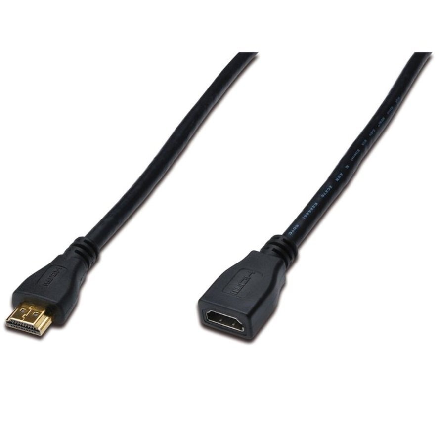 Кабель Digitus HDMI High speed + Ethernet (AM/AF) 3.0m, Black (AK-330201-030-S) фото 