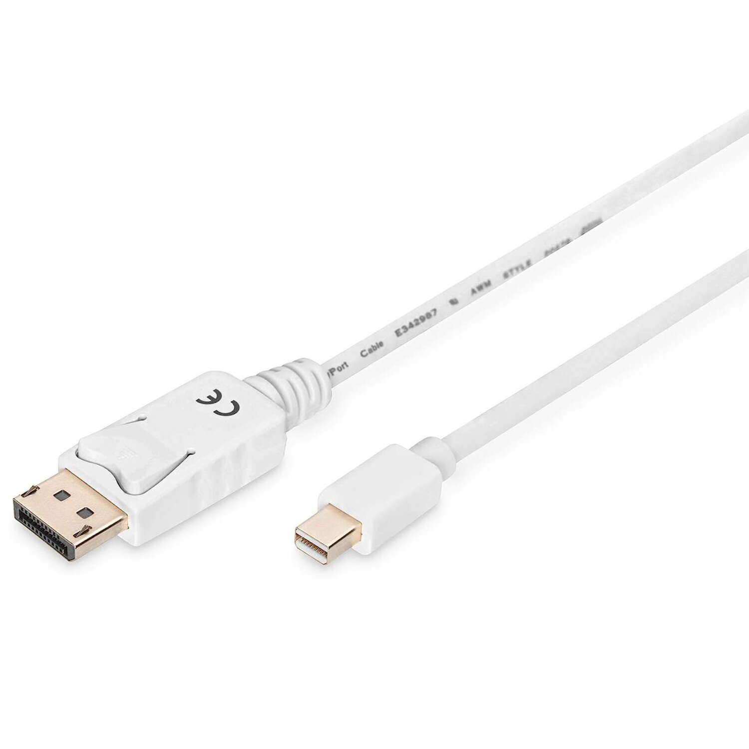 Кабель Digitus miniDisplayPort to DisplayPort (AM/AM) 3.0m, White (AK-340102-030-W)фото