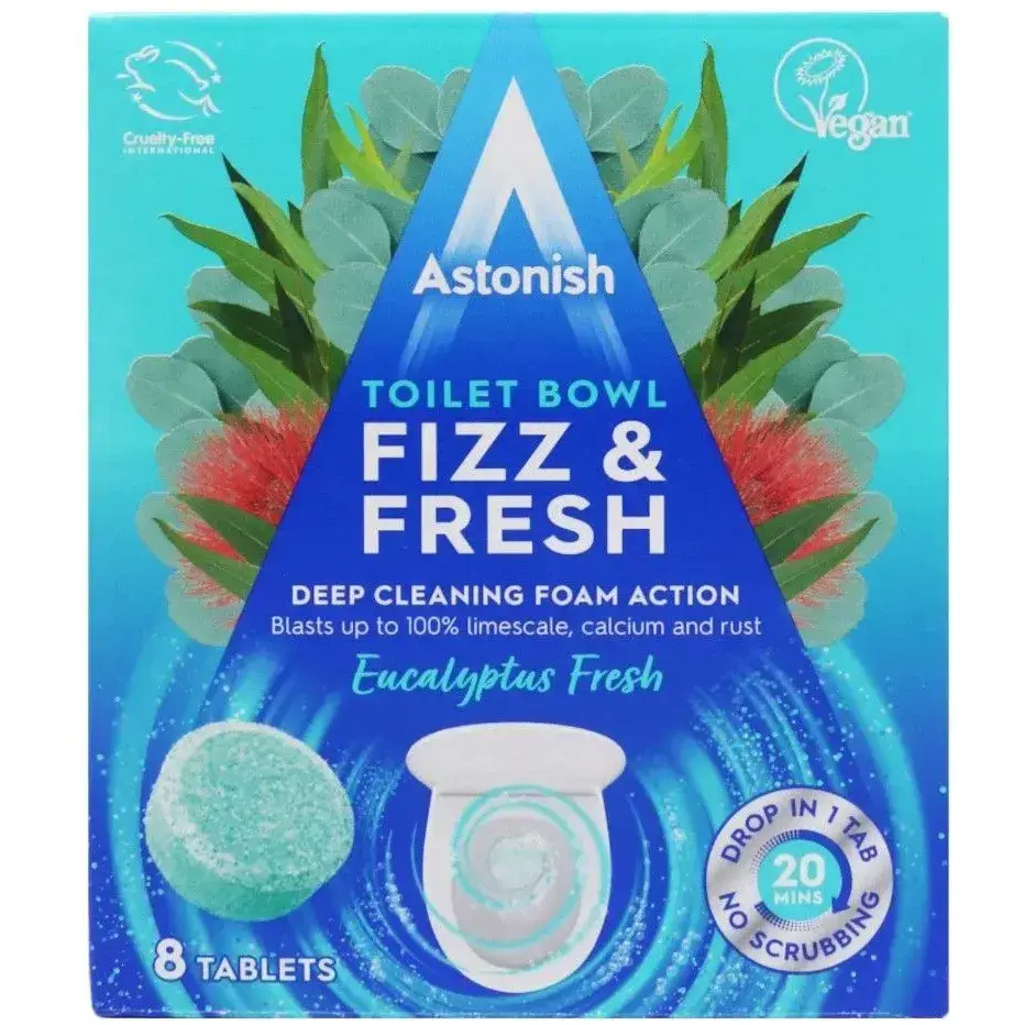 Таблетки для чистки унитазов Astonish Fizz & Fresh с ароматом эвкалипта 8 шт. фото1