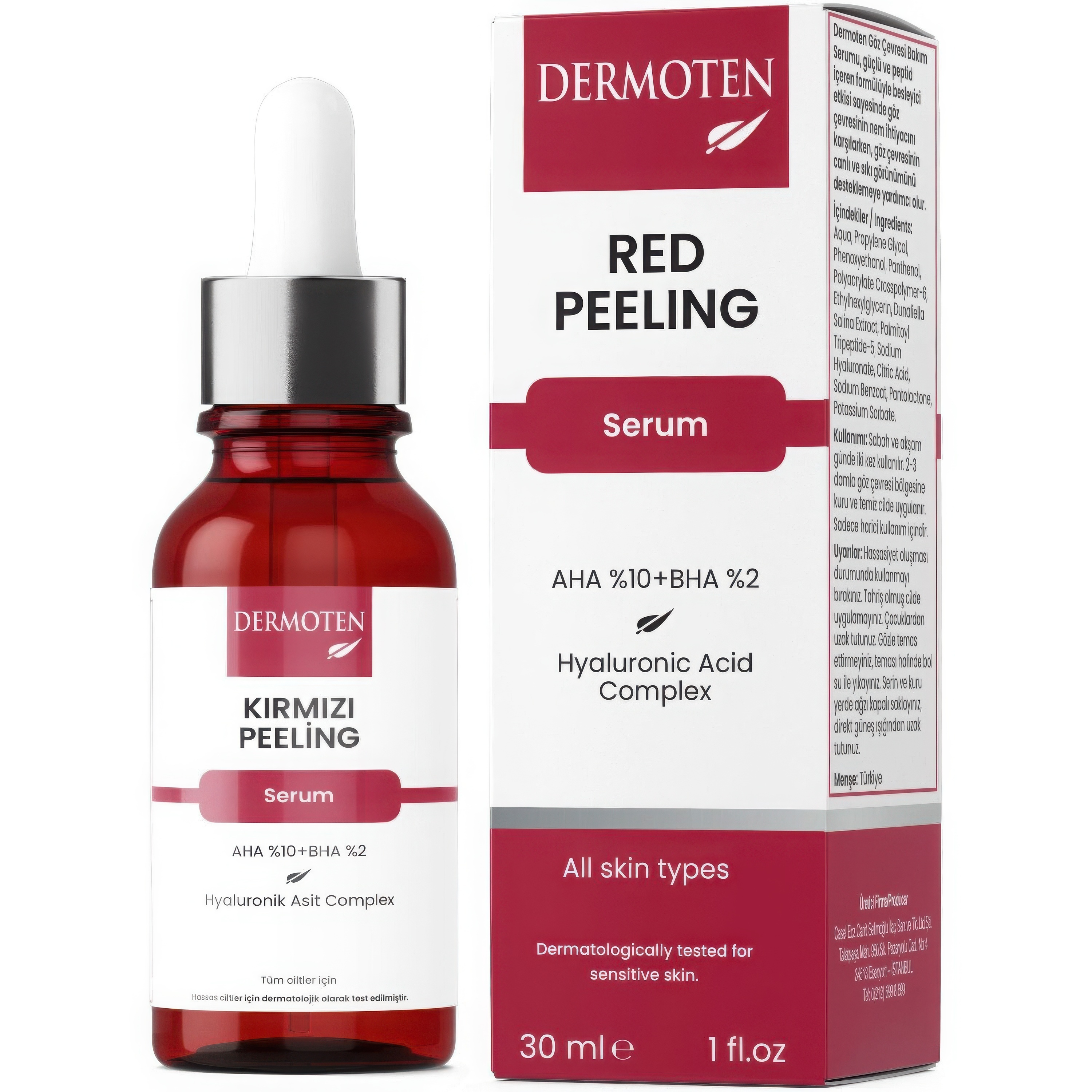 Сыворотка-пилинг Dermoten для лица Red Peeling с кислотами 30 мл фото1