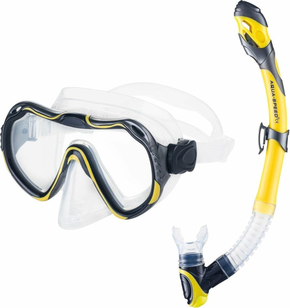 Набор маска и трубка Aqua Speed JAVA + ELBA 8206 614-18 OSFM Желтый (5908217682062) фото1