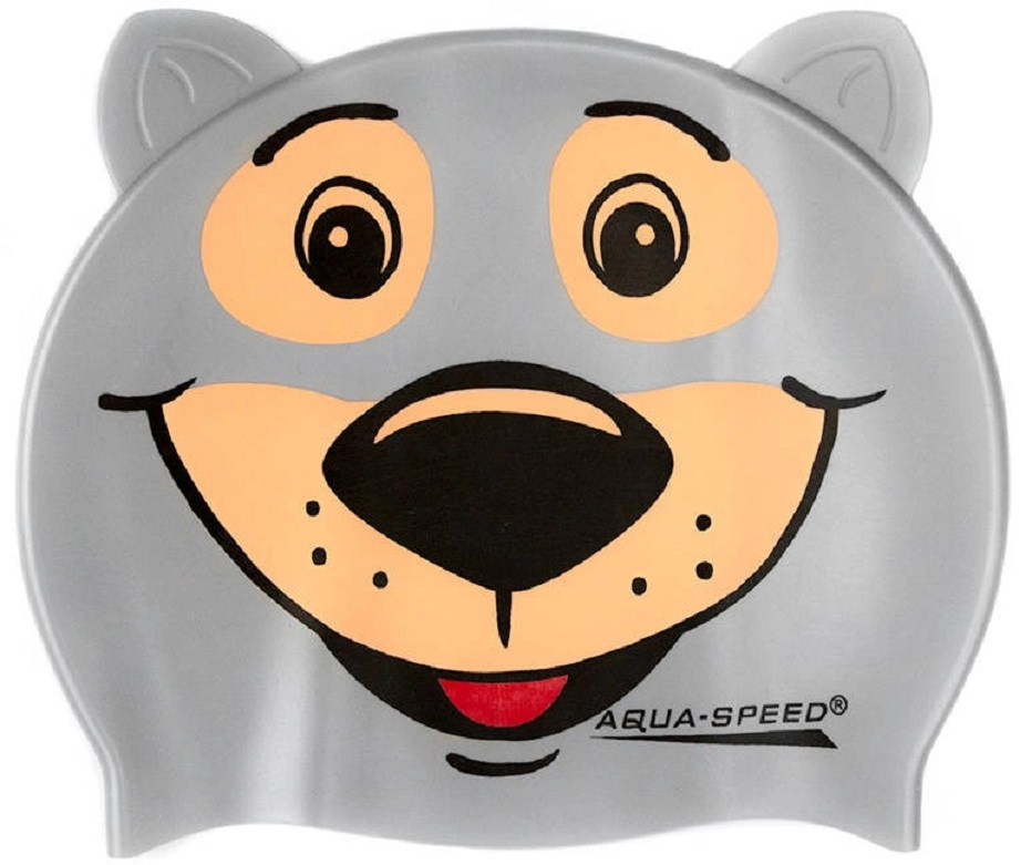 Шапочка для плавания Aqua Speed ZOO BEAR 5761 115-bear OSFM Серый медведь (5908217657619) фото1