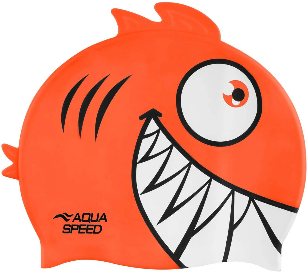 Шапочка для плавания Aqua Speed ZOO Pirana 9702 246-75 OSFM Пиранья оранжевый (5908217697028) фото1