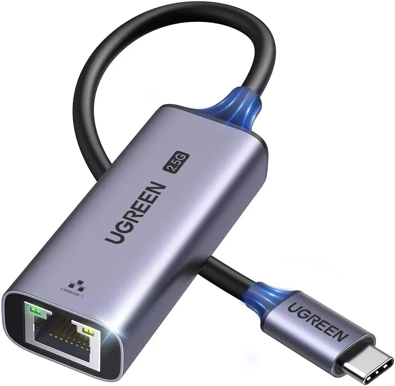 Переходник USB-C 3.0 --> Ethernet RJ45 2.5Gb CM648 Ugreen черный фото1