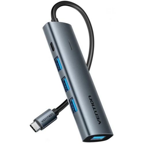 Хаб USB 3.0 Type-C -> 4xUSB 3.0/1xUSB-C, 5Gbps, Black