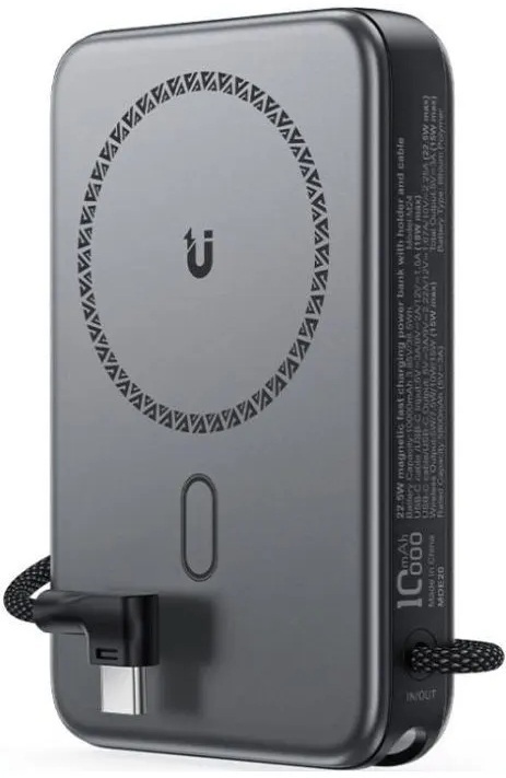 Павербанк Acefast Magnetic Wireless 10000mAh 22.5W M24 Metal Gray фото1