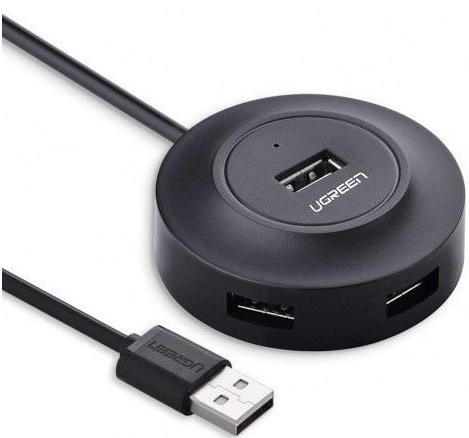 USB Hub UGREEN 4-port 1м USB 2.0, CR106 черный фото1