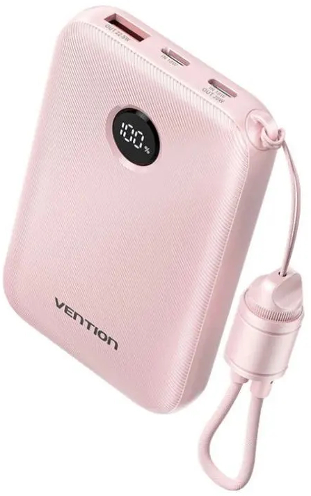 Павербанк Vention 10000mAh 22,5W PD, QC Pink фото1