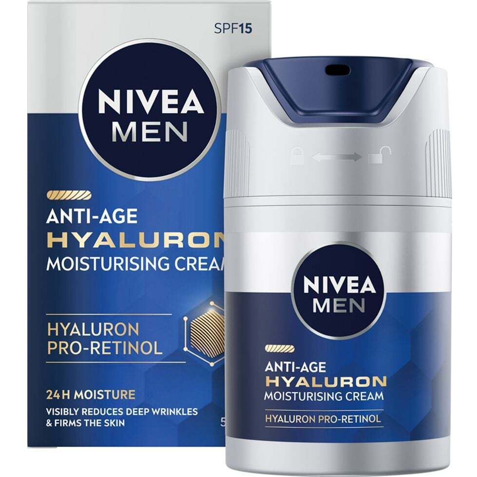 Антивіковий зволожувальний крем для обличчя NIVEA MEN Hyaluron SPF15 50 мл (83969) фото1