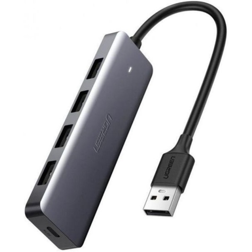 USB Hub UGREEN 4-port 15см USB 3.0, Metal Plated Shell, Ultra Slim CM219 серый