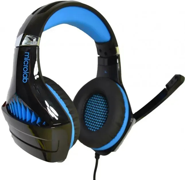 Навушники з мікрофоном Microlab G6 black+blue фото1