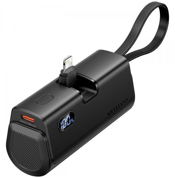Павербанк Vention 4800mAh 22,5W PD, USB-C Black фото1