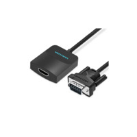 Переходник Vention VGA 15F --> HDMI M, 1080P 60Hz, 3,5мм Audio, кабель 0,15м (ACNBB)