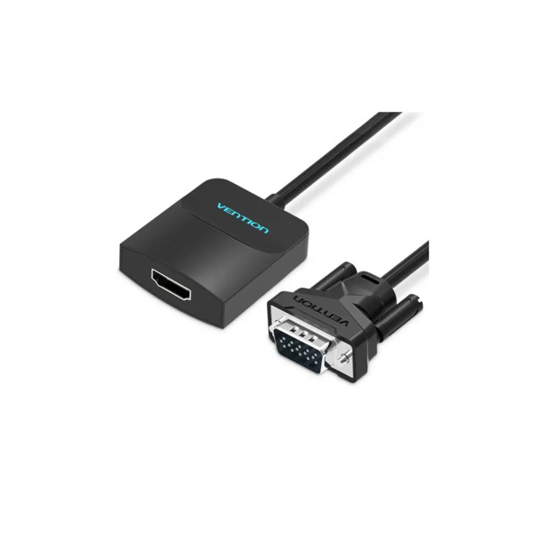Переходник Vention VGA 15F --> HDMI M, 1080P 60Hz, 3,5мм Audio, кабель 0,15м (ACNBB)