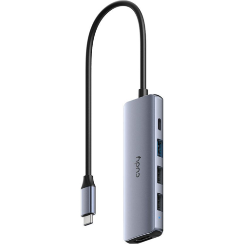 Хаб USB-С 5-в-1,1хHDMI 4K, 1хUSB-C W -100Вт, 1хUSB-A 3.0 5 Гбит/с